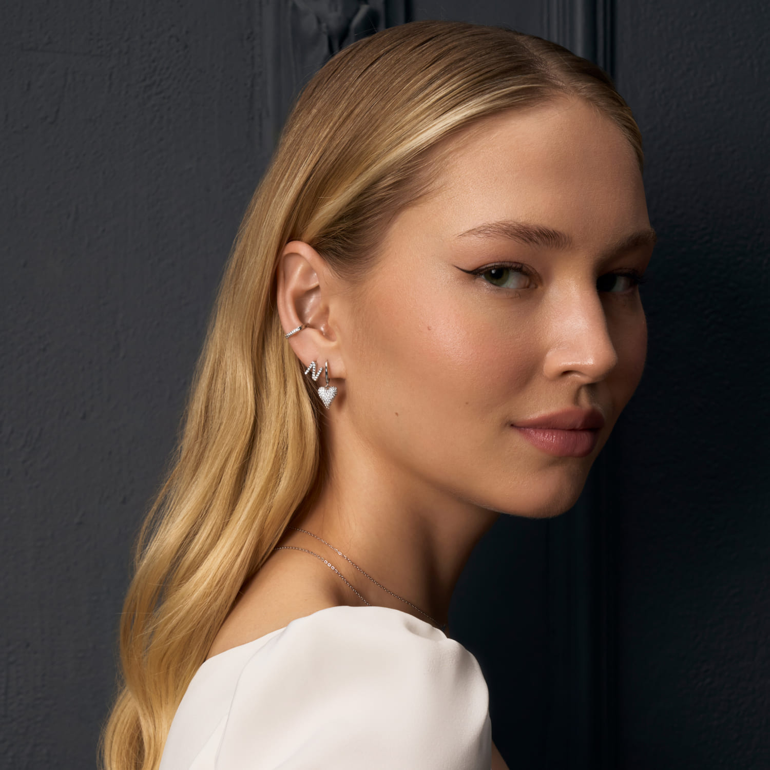 Серьги кольца серебро 925 женские висячие сердечки Серьги кольца серебро 925 женские висячие сердечки