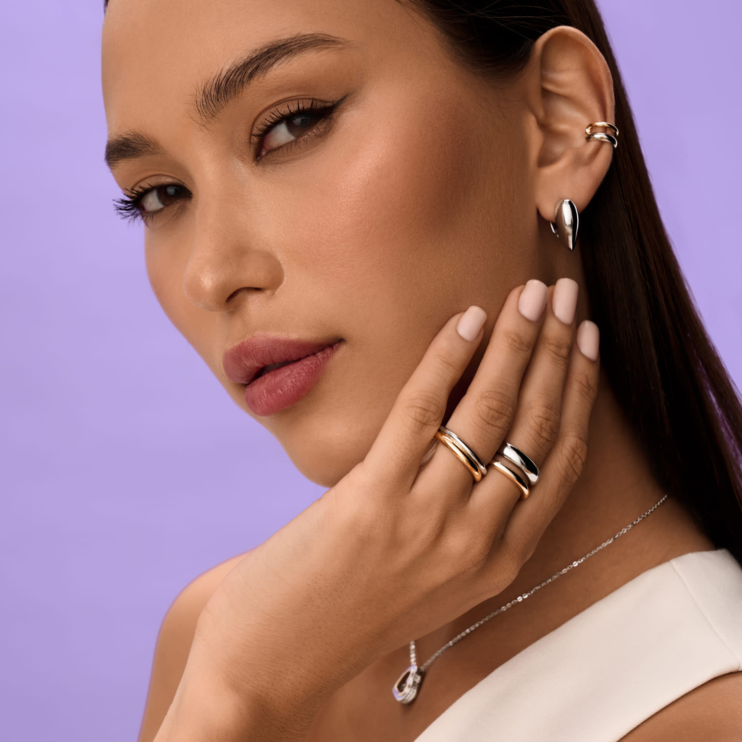 Серьги конго серебро 925 серебряные сердечки дутые Серьги конго серебро 925 серебряные сердечки дутые