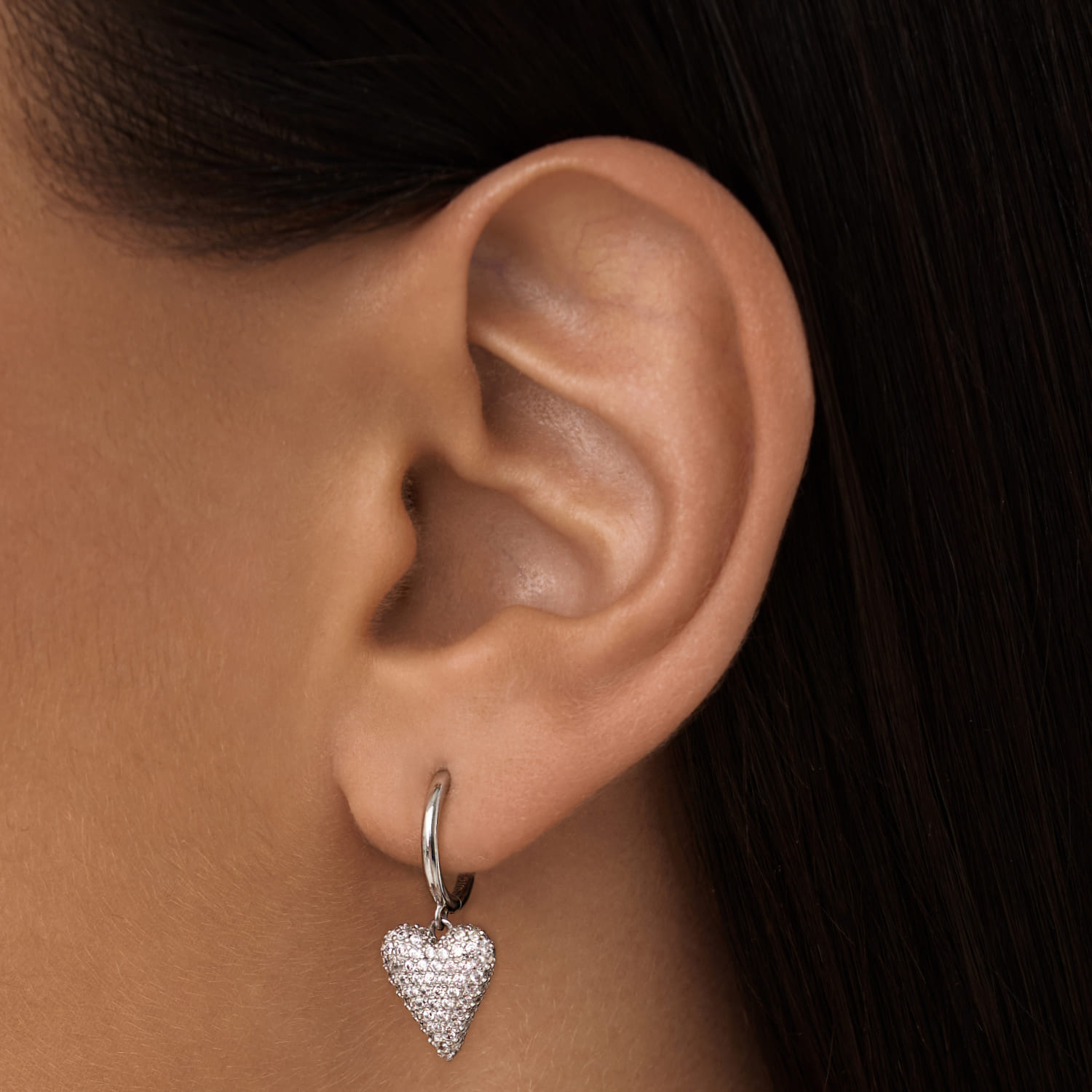 Серьги кольца серебро 925 женские висячие сердечки Серьги кольца серебро 925 женские висячие сердечки