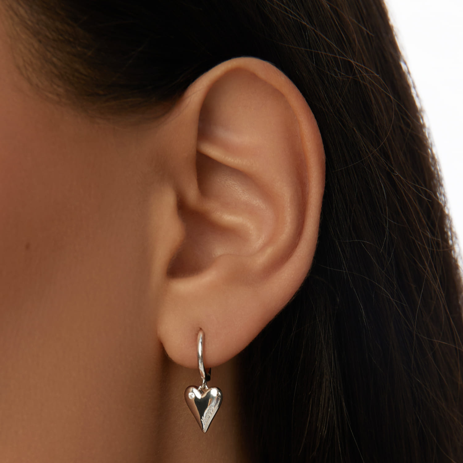 Серьги кольца серебро 925 женские висячие сердечки Серьги кольца серебро 925 женские висячие сердечки