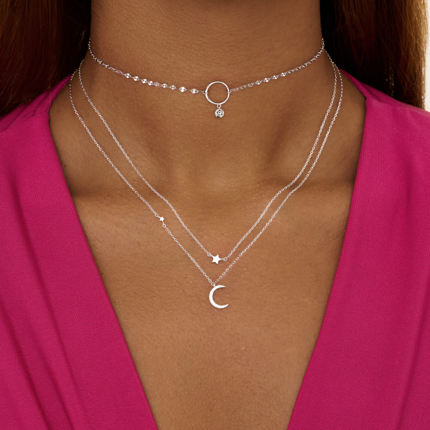 Подвеска на шею серебро 925 с цепочкой звезда и полумесяц Подвеска на шею серебро 925 с цепочкой звезда и полумесяц